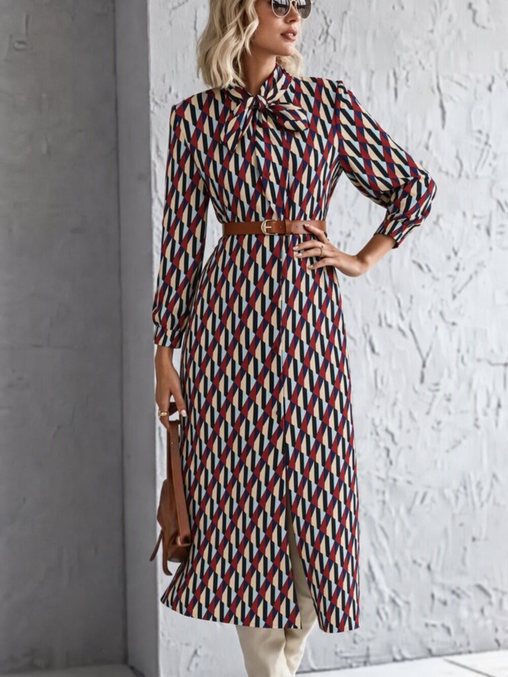 Zara Sussy Geometric Maxi Shirtdress Multicolor XS EUC